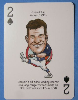 Jason Elam Denver Broncos Single Swap Playing Card 2 Of Spades - 1 Card