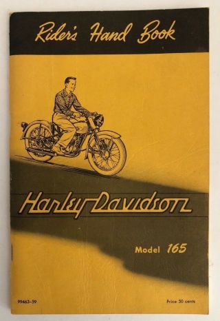 Vintage Harley Davidson Motorcycle Model 165 Rider 
