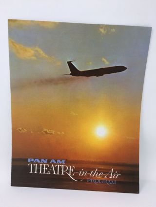 Vintage 1966 Pan Am Airlines Theatre In The Air Program Leaflet 8 " X 10 "