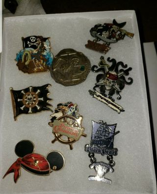 Set Of 8 Disney Pirates Of The Caribbean Trading Pins - Black Pearl,  Dead Men