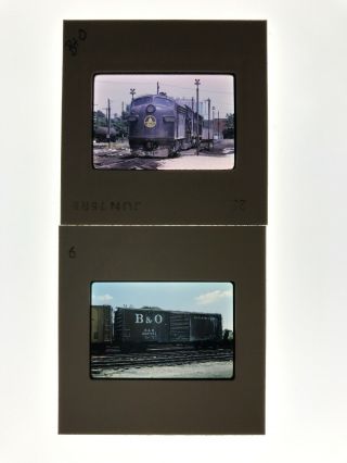 2 B&o Railroad Transportation Slides Color Box Car 1975 & 1976 Lotb21