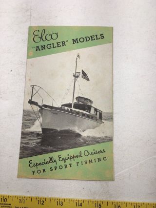 Ad Specs Chris Craft Boat Brochure 1938 Elco Angler 32 38 41 Models Cruisers Old