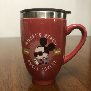 Disney Parks MICKEY ' S REALLY SWELL Coffee Ceramic Travel Mug (Red,  Hipster) 2