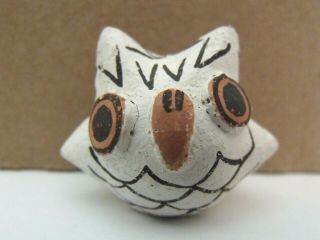 Vintage Native American Acoma Pueblo Pottery Effigy Owl Signed Dolores Lewis