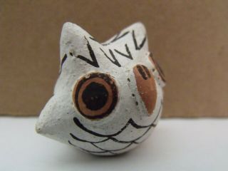 Vintage Native American Acoma Pueblo Pottery Effigy Owl signed Dolores Lewis 5
