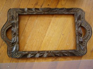 Carved Wood Mexican Tray Frame Vintage 19 " X 10 "