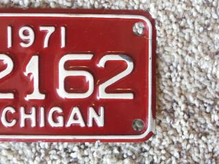1971 Michigan motorcycle License Plate N2162 3
