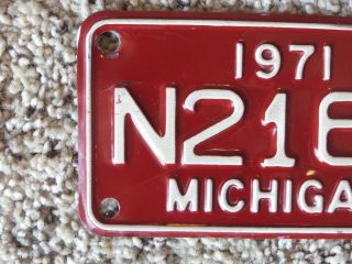 1971 Michigan motorcycle License Plate N2162 4