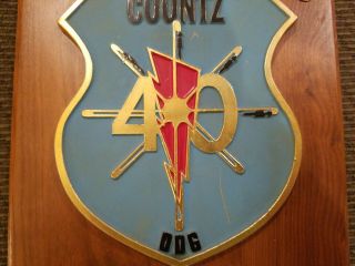 Vintage USS Coontz 40 DDG Ships Plaque with Pins,  US NAVY 3
