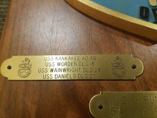 Vintage USS Coontz 40 DDG Ships Plaque with Pins,  US NAVY 5