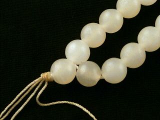 34 Inches Exquisite Chinese White Jade Round Beads Prayer Necklace B147 3