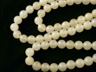 34 Inches Exquisite Chinese White Jade Round Beads Prayer Necklace B147 5