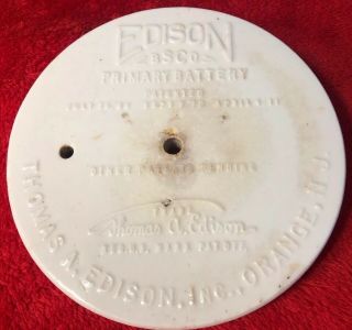 Antique Waterbury Primary Cell Railroad Battery Jar Cover,  Edison Type