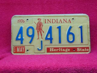 49 J 4161 = May 1976 Marion County Indiana Bicentennial License Plate
