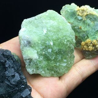 153g3PCS Natural Translucent Green/ Blue Fluorite Crystal MIneral Specimen/China 3