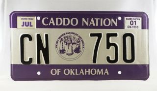 2001 Oklahoma Caddo Nation Farm License Plate - Near