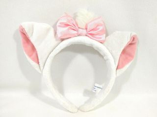 Tokyo Disney Marie Aristocats Headband White Cat Big Ear Pink Bow Party Costume