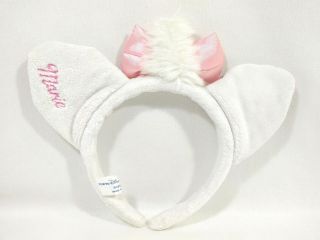 Tokyo Disney Marie Aristocats Headband White Cat Big Ear Pink Bow Party Costume 2