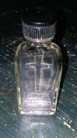 Vintage Glass Holy Water Bottle Catholic Christian 2