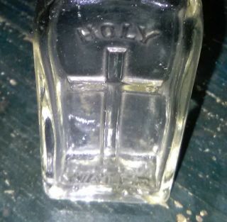 Vintage Glass Holy Water Bottle Catholic Christian 3