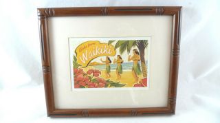 Framed Art Print Aloha From Waikiki By Kerne Erickson Hawaii Hula Honeys