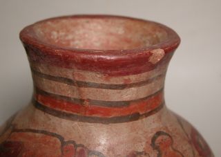 Vintage Mayan Aztec Pre Columbian Type Art Pottery Polychrome Vase Vessel 7