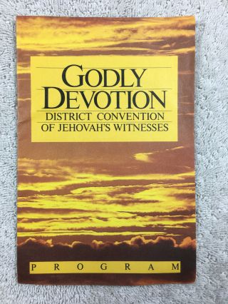 1989 District Convention Program Of Jehovahs Witnesses Watchtower