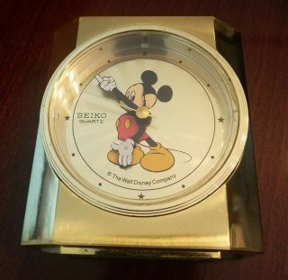 Seiko Quartz Mickey Mouse Alarm Clock - Gold In Color - Rare