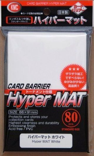 Kmc White Hyper Mat Card Sleeves Barrier Standard Size 91x66mm 80pcs Japan