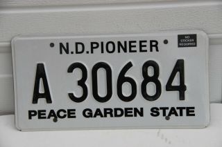 North Dakota License Plate Nd Pioneer Peace Garden State A 30684