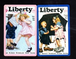 Vintage Swap/playing Cards - Advertisements Pair - Liberty
