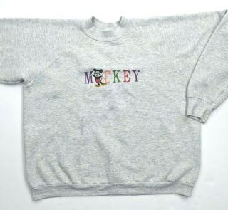 Vintage 90s Disney Mickey & Co.  Embroidered Crewneck Sweatshirt 1990s Mouse