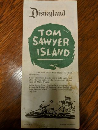 Vintage Disneyland Tom Sawyer Island Map 1957 Walt Disney Productions