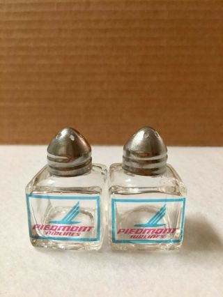 Piedmont Airlines Salt & Pepper Glass Shakers 2 " Tall Collectible