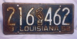 1952 Vintage Louisiana Pelican License Plate