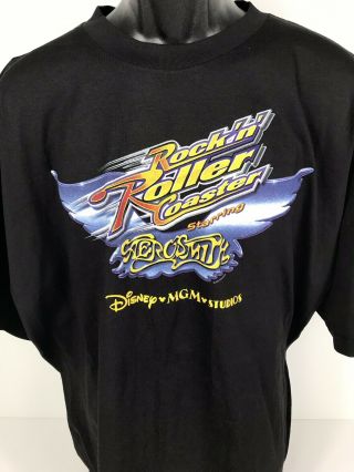 Vintage Disney Rock N Roller Coaster Aerosmith T - Shirt Size Xxl Usa