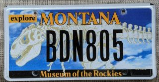 Montana License Plate Dinosaur Museum Of The Rockies Bozeman