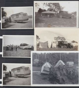 6 Old Photos Of Australian Caravans One Shows A Van Flattened By A Tree