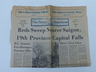 April 20 1975 The News American Baltimore Newspaper Cover Page Saigon Falling