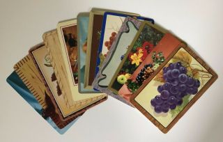 12 Vintage Playing Cards Summer Fruits & Veggies All Different 5 Swaps