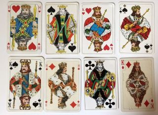 8 Vintage Playing Cards Court Cards Kings & European H Misc Backs