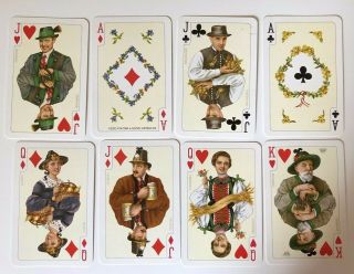 8 Vintage Playing Cards Piatnik & Sons Vienna Court Cards Floral Design
