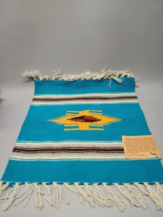 Chimayo Blanket handwoven aceves weavers 100 wool pair thunderbird mexico 4