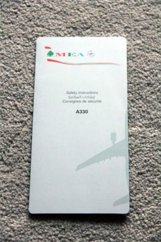 Mea Middle East Airlines Airbus A330 Safety Card