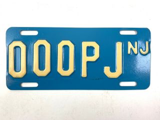 Jersey Blue Motorcycle Old License Plate Sample Garage 000 Man Cave 1980s