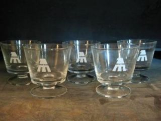 Vintage Rare Set Of 4 Mexicana Airlines Wine/juice Glasses With Stem