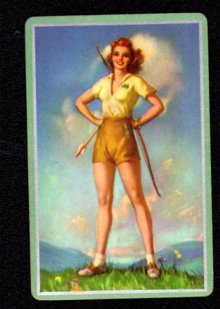 Vintage Swap/playing Card - Pin - Up Girl