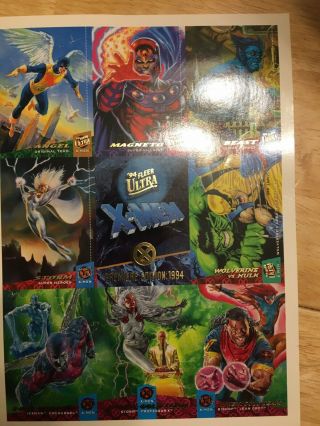 1994 Fleer Ultra X - Men Premiere Edition 9 Card Promo Sheet Uncut Marvel Comics
