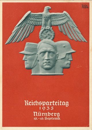 Germany 1935,  Deutsches Reich Propaganda Postkarte 1935 Reichsparteitag.  A917