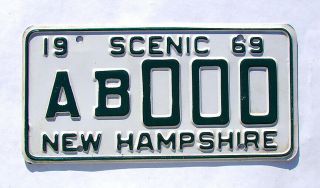 Vintage 1969 Hampshire Sample License Plate Ab000